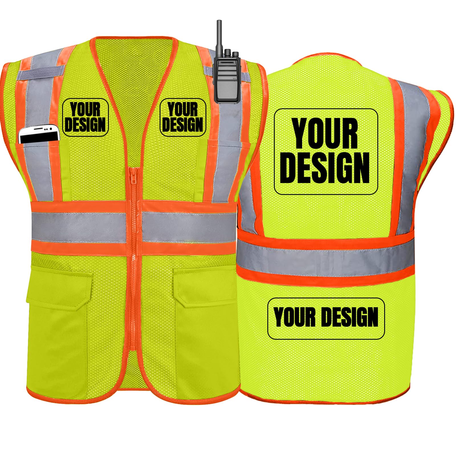 BeautyWill Custom Safety Vest Customized Logo Class 2 High Visibility Reflective
