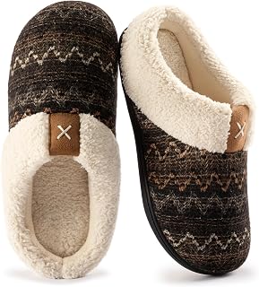 ULTRAIDEAS Women's Cozy Memory Foam Slippers Plush Fleece Lined House Shoes w/Indoor, Outdoor Anti-Skid Rubber Sole