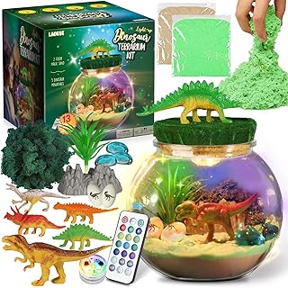 Dinosaur Terrarium Kit for Kids, Light Up Dinosaur Toys for Boys Ages 4-8