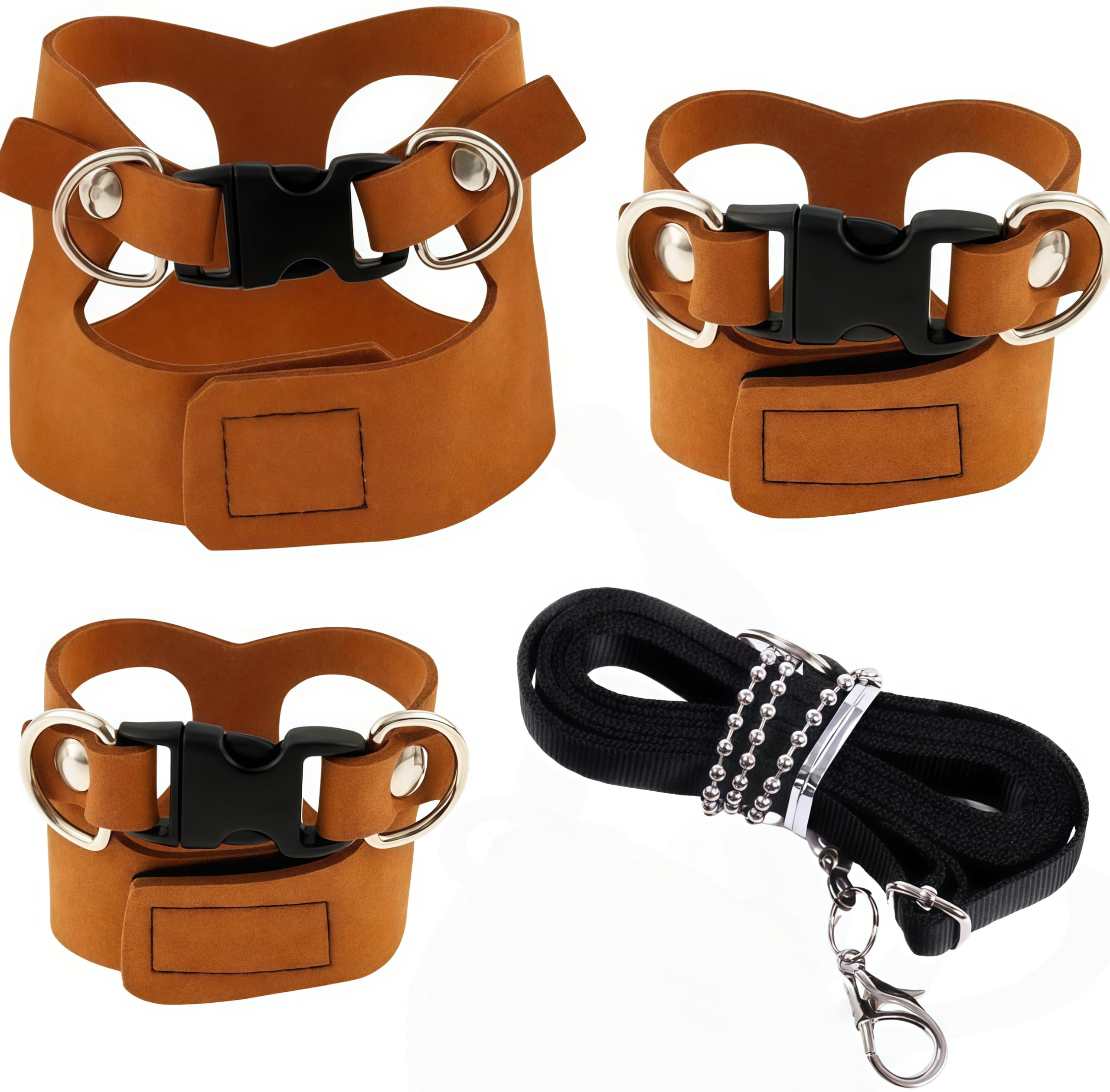 3 Pack Small Animal Harness, 2.2/3.1/3.5 in Soft Lizard Harness,Escape Proof Rat