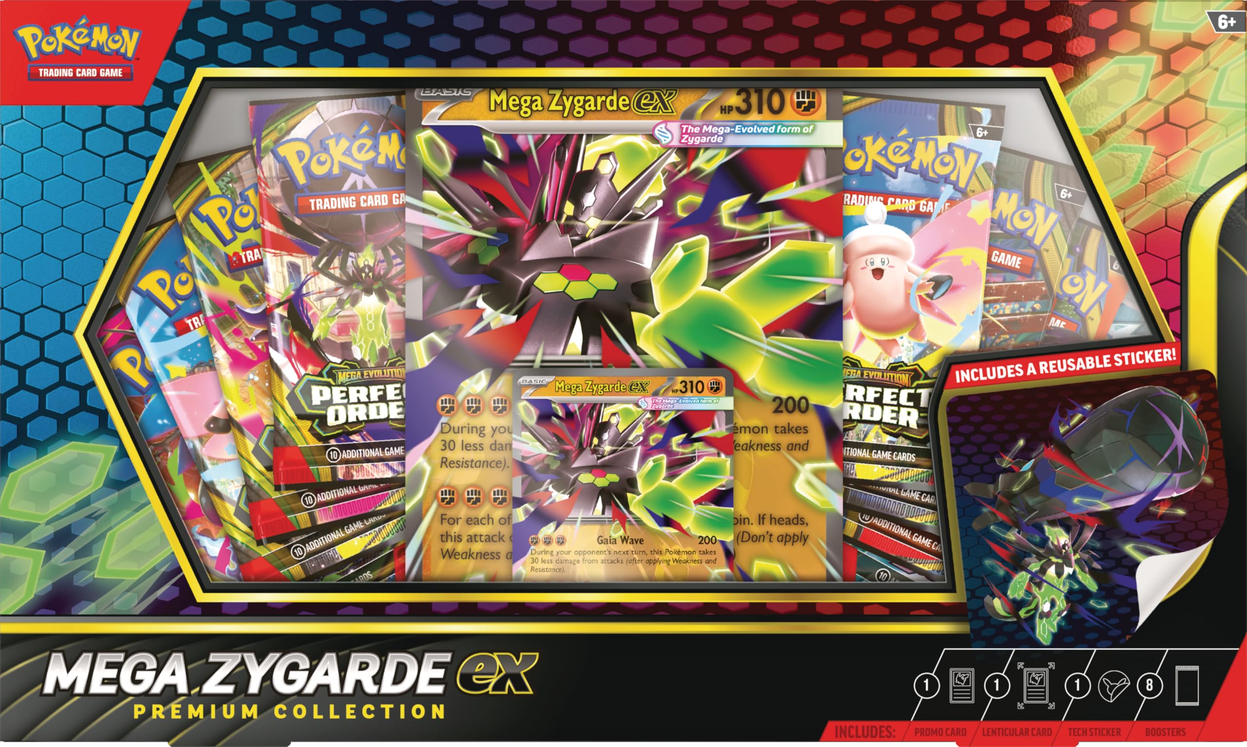 Pokemon TCG: Mega Zygarde ex Premium Collection with 8 Booster Packs | 8 Booster