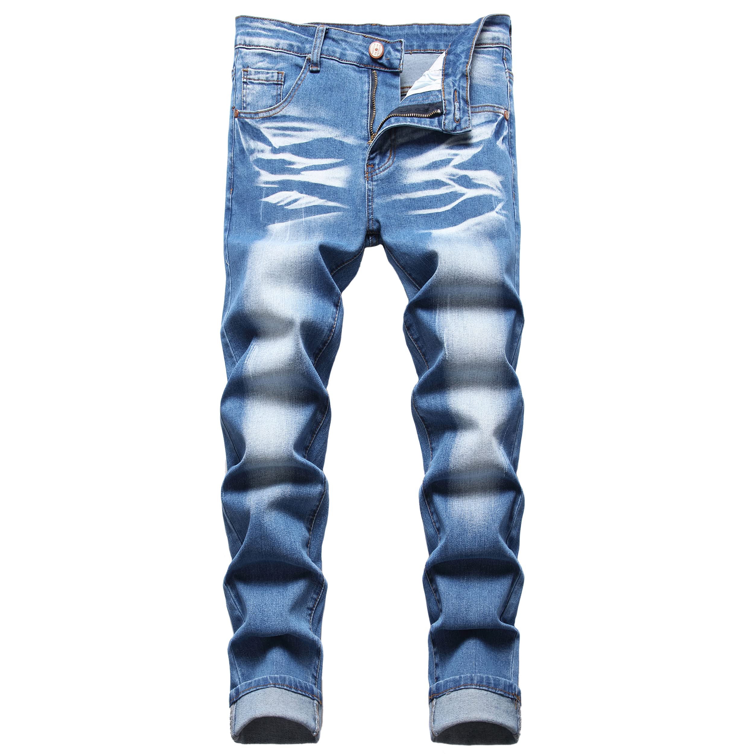 JUNBAOSS Men's Slim Fit Stretch Jeans Ripped Skinny Jeans for Men Distressed Str