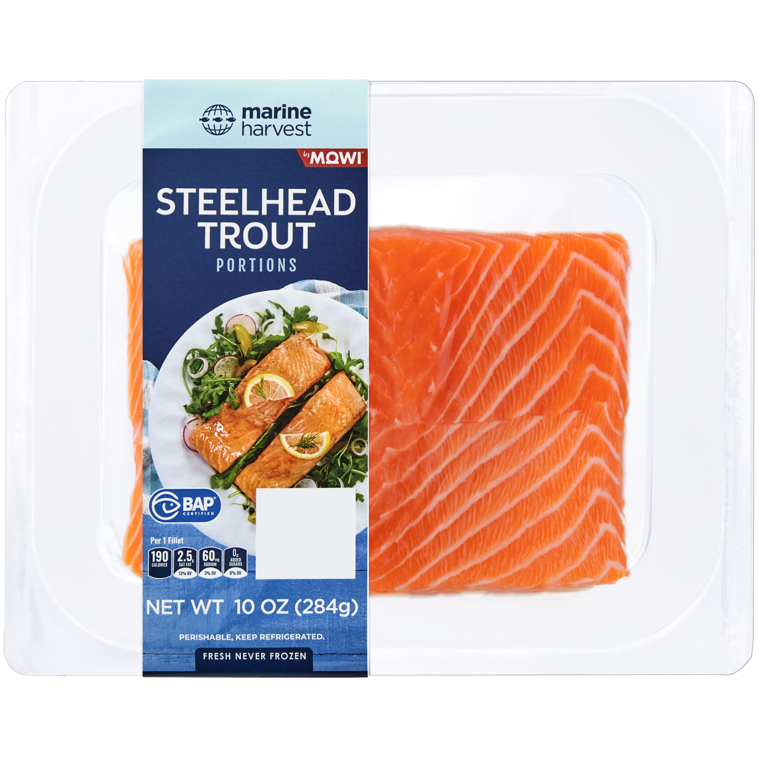 Marine Harvest Farm Raised Steelhead Trout Portions, 10 Oz