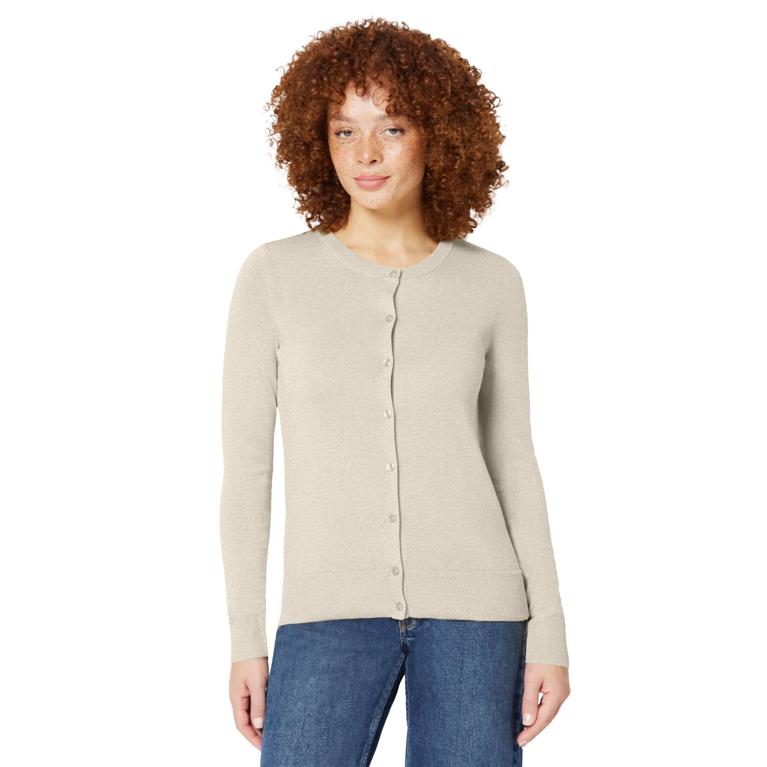 Amazon Essentials Women's Lightweight Box-Neck Cardigan Sweater (Available in Pl