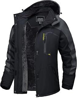 TACVASEN Women's Waterproof Fleece Jacket for Winter Skiing and Outdoor Hiking with Detachable Hood