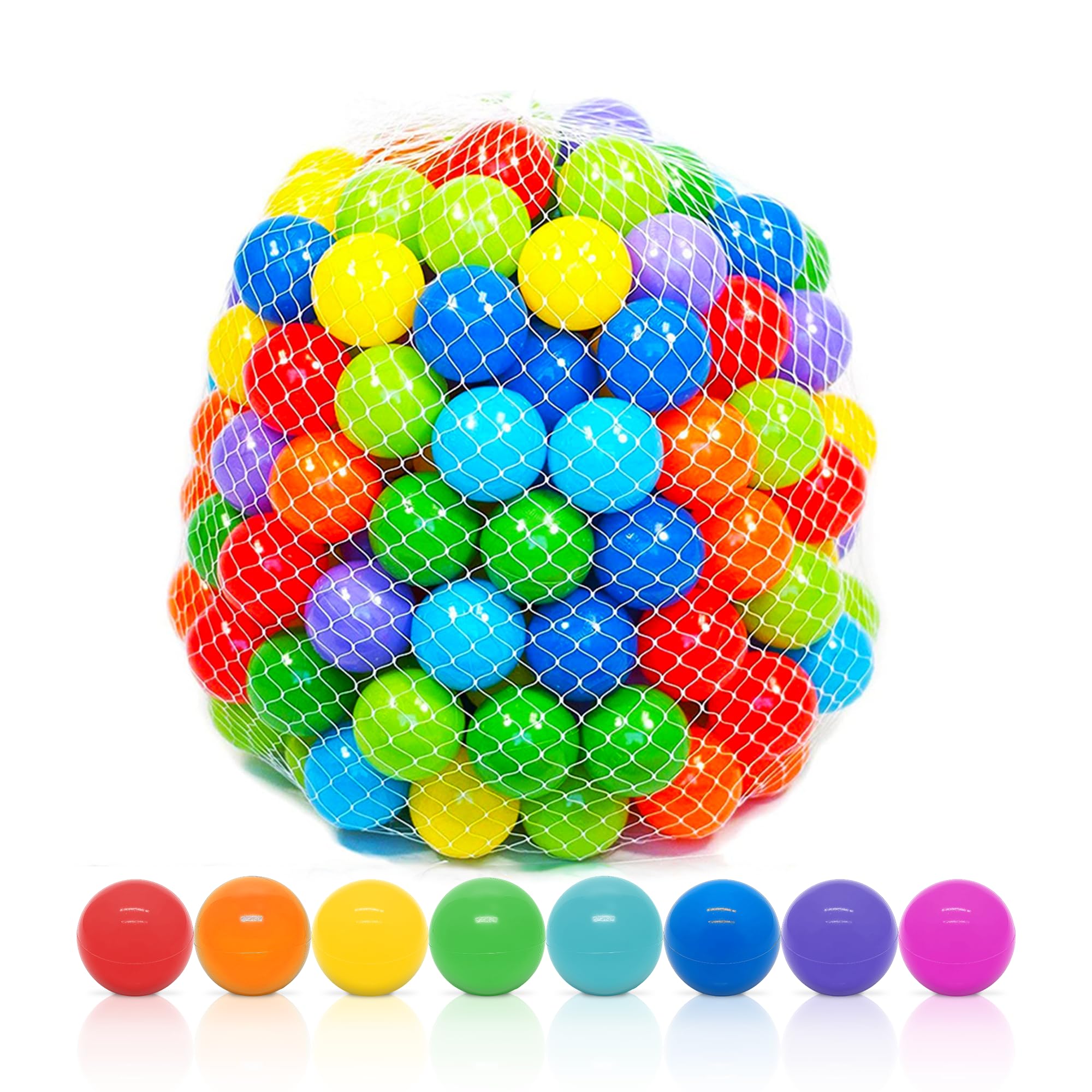 Playz Crush Proof Ball Pit Balls 50 Count, 2'1" Plastic Balls for Ball Pit | Bab
