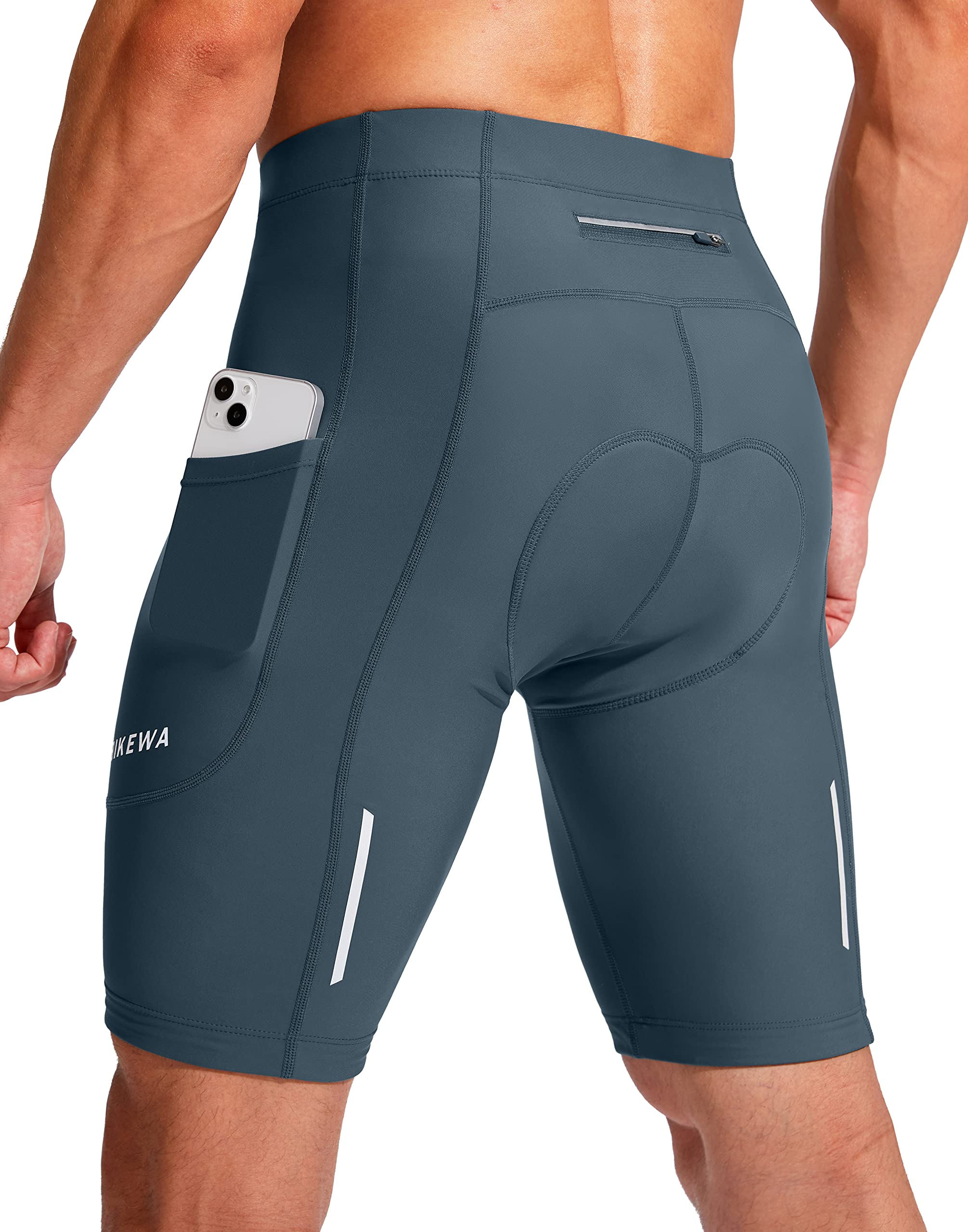 Bikewa Men's Cycling Shorts 3D Padded Cycling Road Mountain Cycling UPF 50+ Zipp