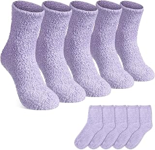 Suhine 12 Pairs Winter Warm Fuzzy Socks for Women Soft Coral Fleece Socks Gift for Christmas Winter Sleeping Slippers