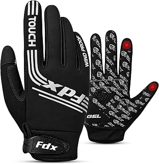 FDX Full Finger Winter Cycling Gloves, Warm Windproof Mitts for Men & Women