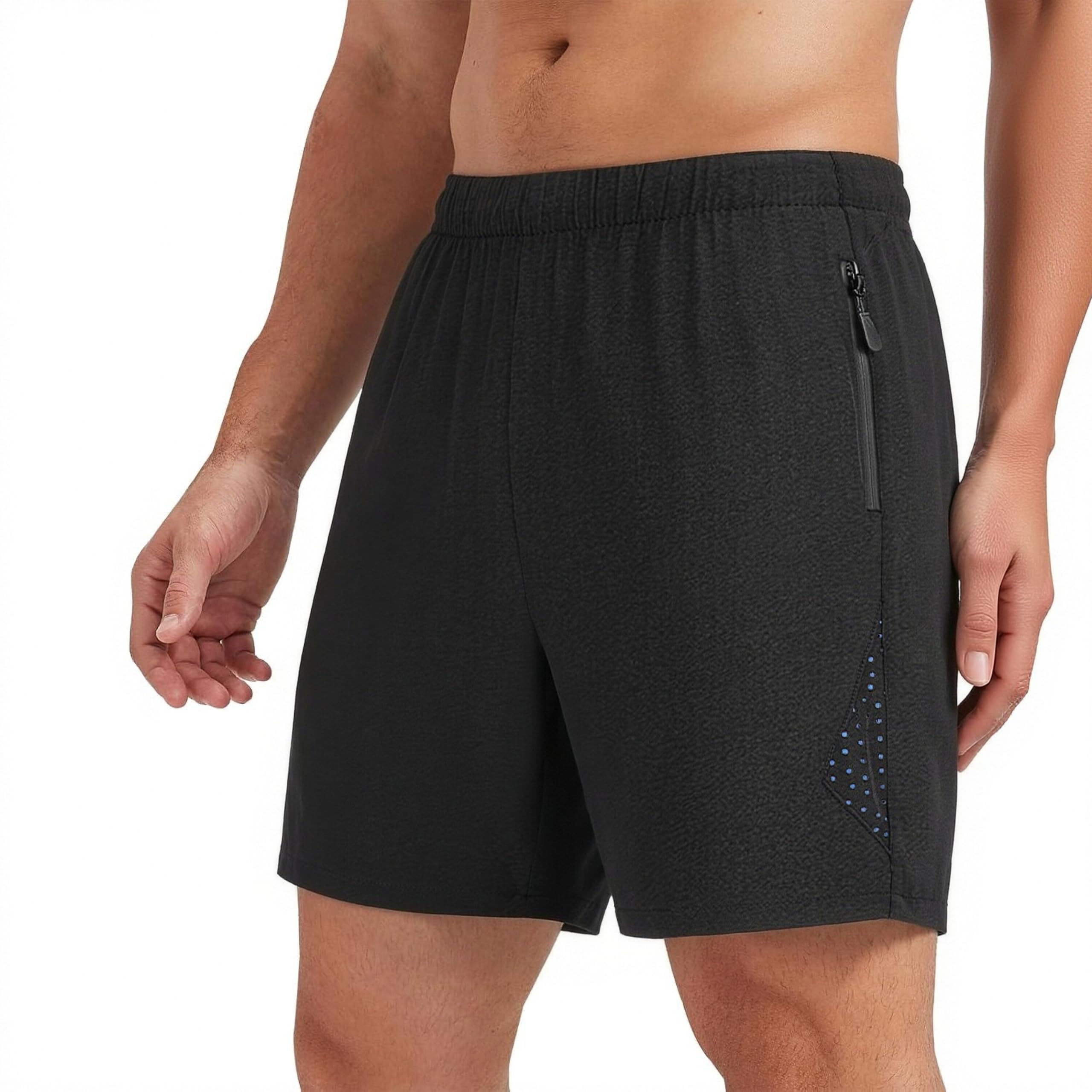 Mens Quick Dry Athletic Running Shorts with Pockets Lightweight Workout Shorts f