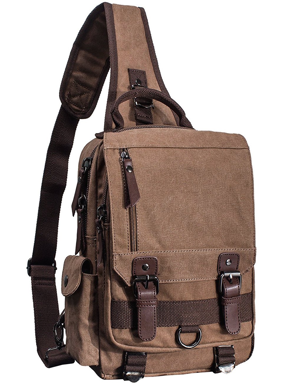 mygreen Canvas Cross Body Messenger Bag Shoulder Sling Backpack Travel Rucksack