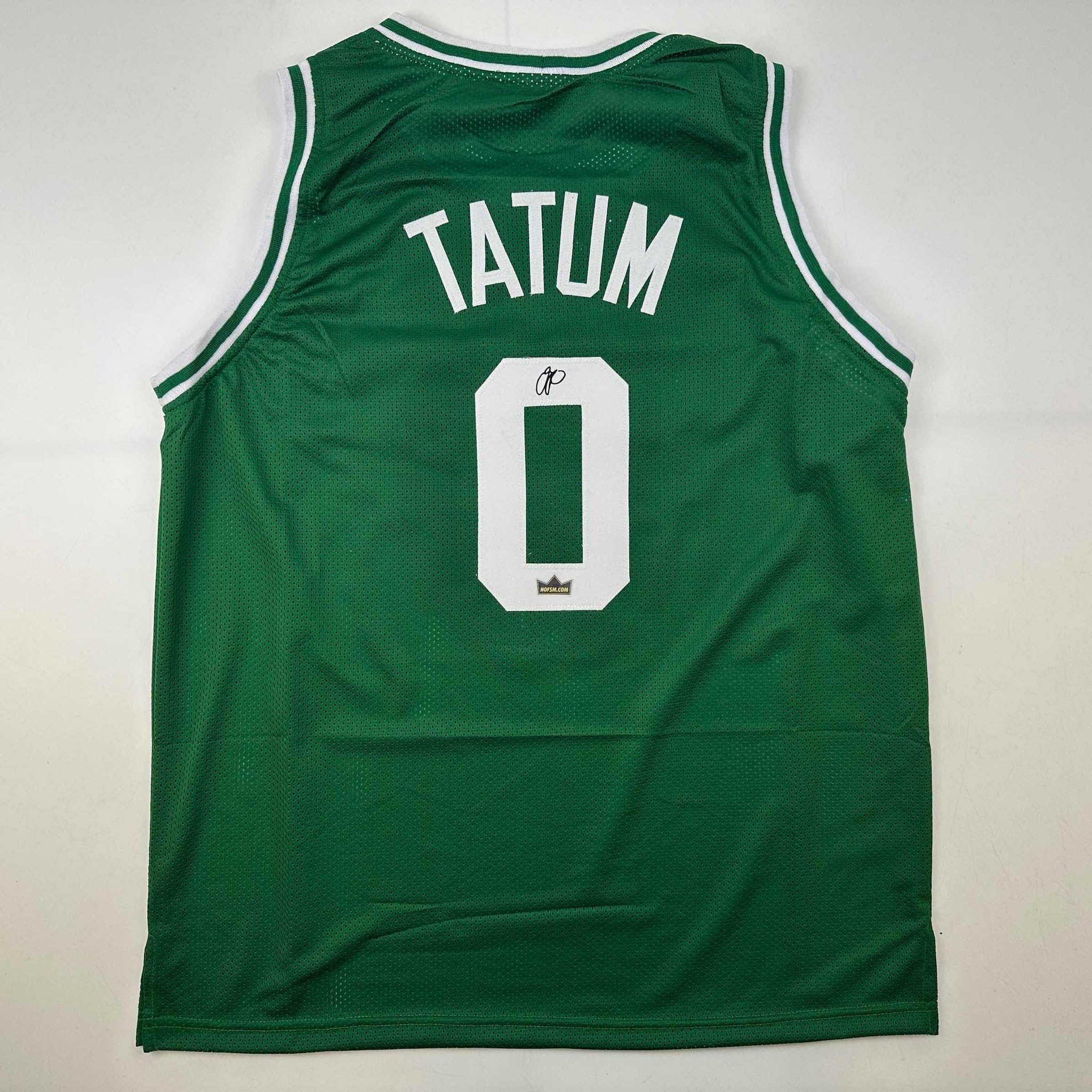 Facsimile Autographed Jayson Tatum Boston Green Reprint Laser Auto Basketball Je