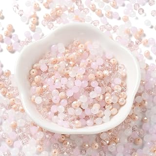 820pcs/60g Faceted Glass Rondelle Beads Mixed Color Flat Loose Beads for DIY Bracelet Necklace Earrings Jewelry Making Supplies 4x3mm