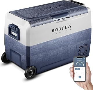 BODEGACOOLER 12 Volt Portable Refrigerator,64 Quart Car Fridge Dual Zone -4℉-68℉,60L Car Freezer APP Control,Electric Compressor Cooler 12/24V DC and 100-240V AC for RV,Camping,Travel,Truck,Vehicles