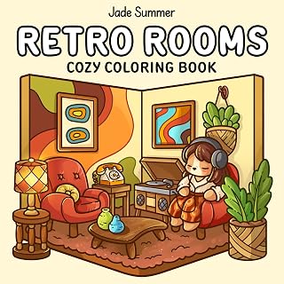 Retro Rooms: Cozy Coloring Book for Adults and Teens with Vintage Interiors and Timeless Scenes for Relaxation