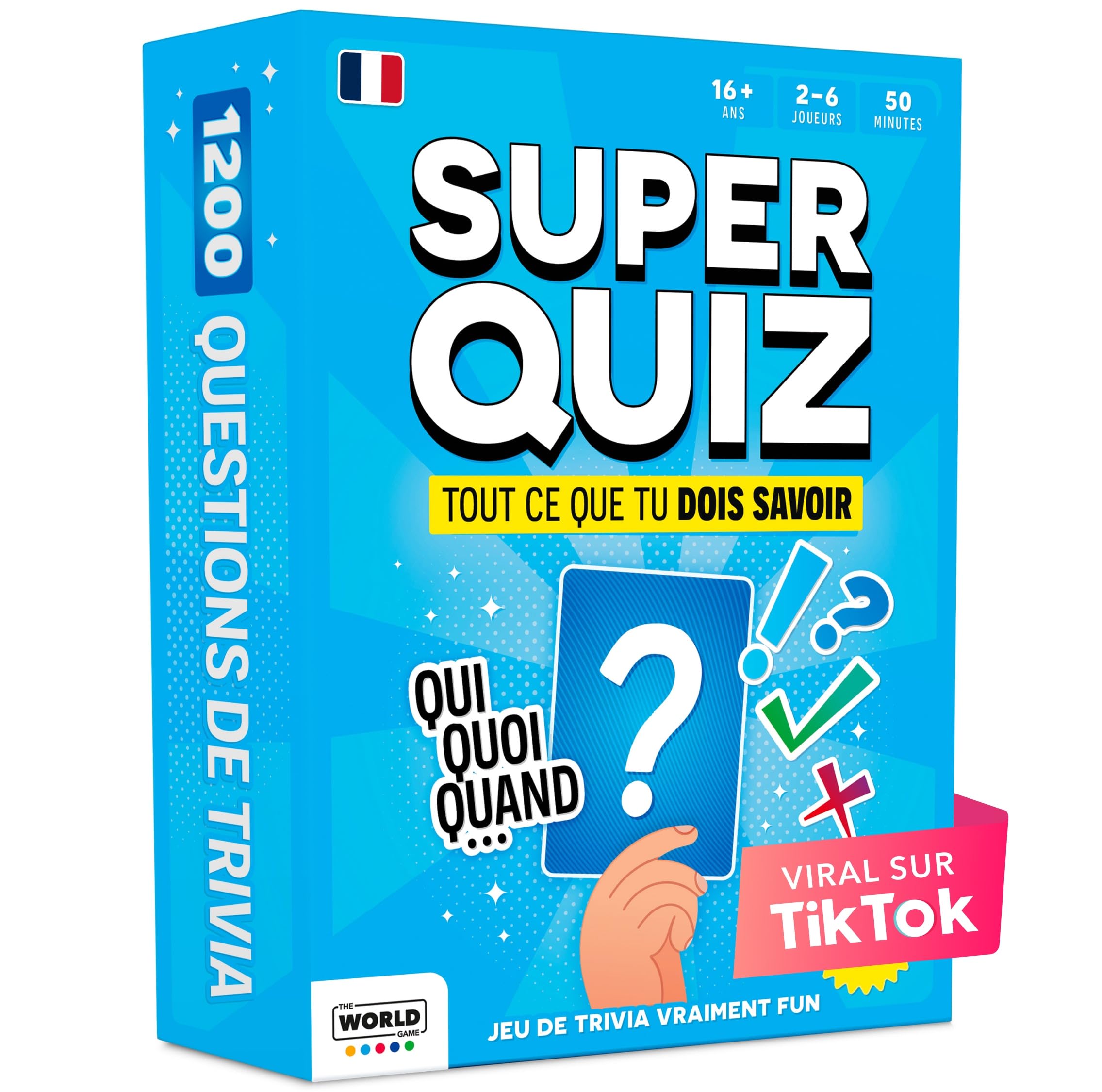 The World Game Super Quizz - Adult Games with 1200 Questions - Fun Board Game wi