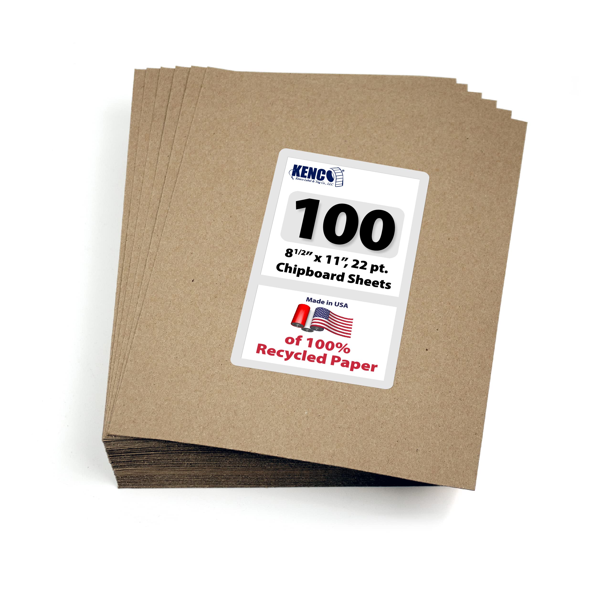 Chipboard Sheets 8.5" x 11" - 100 Sheets at 22 Point Chip Board for Crafts and B