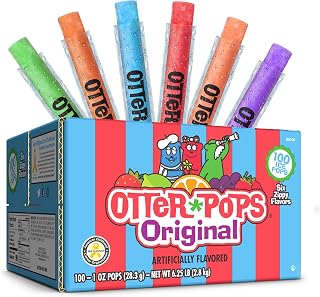 Otter Pops Freezer Pops, Original Variety Pack, 100 Count | 1 oz Freeze Pops, Six Zippy Flavors, Gluten Free, Fat Free, Bulk Frozen Treats to Keep Freezer Stocked and Cool Down in Heat