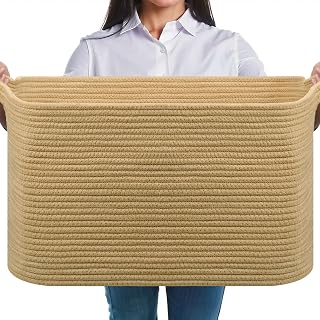 JOJOSEE Large Woven Laundry Storage Basket 55x38x30cm (Brown)