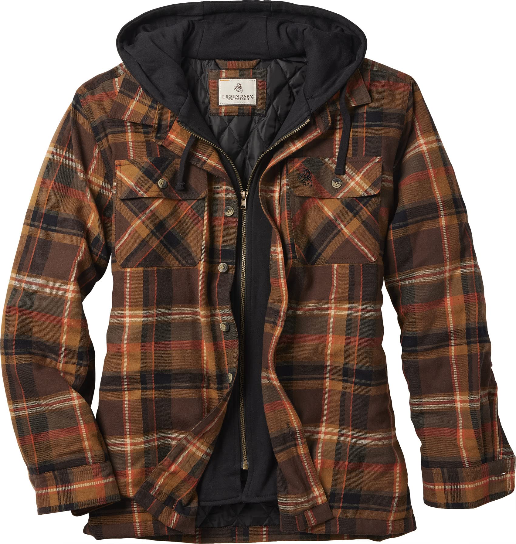 Legendary Whitetails Men's Flannel Shirt Jacket Plaid Hooded Shacket Shirt Jacke