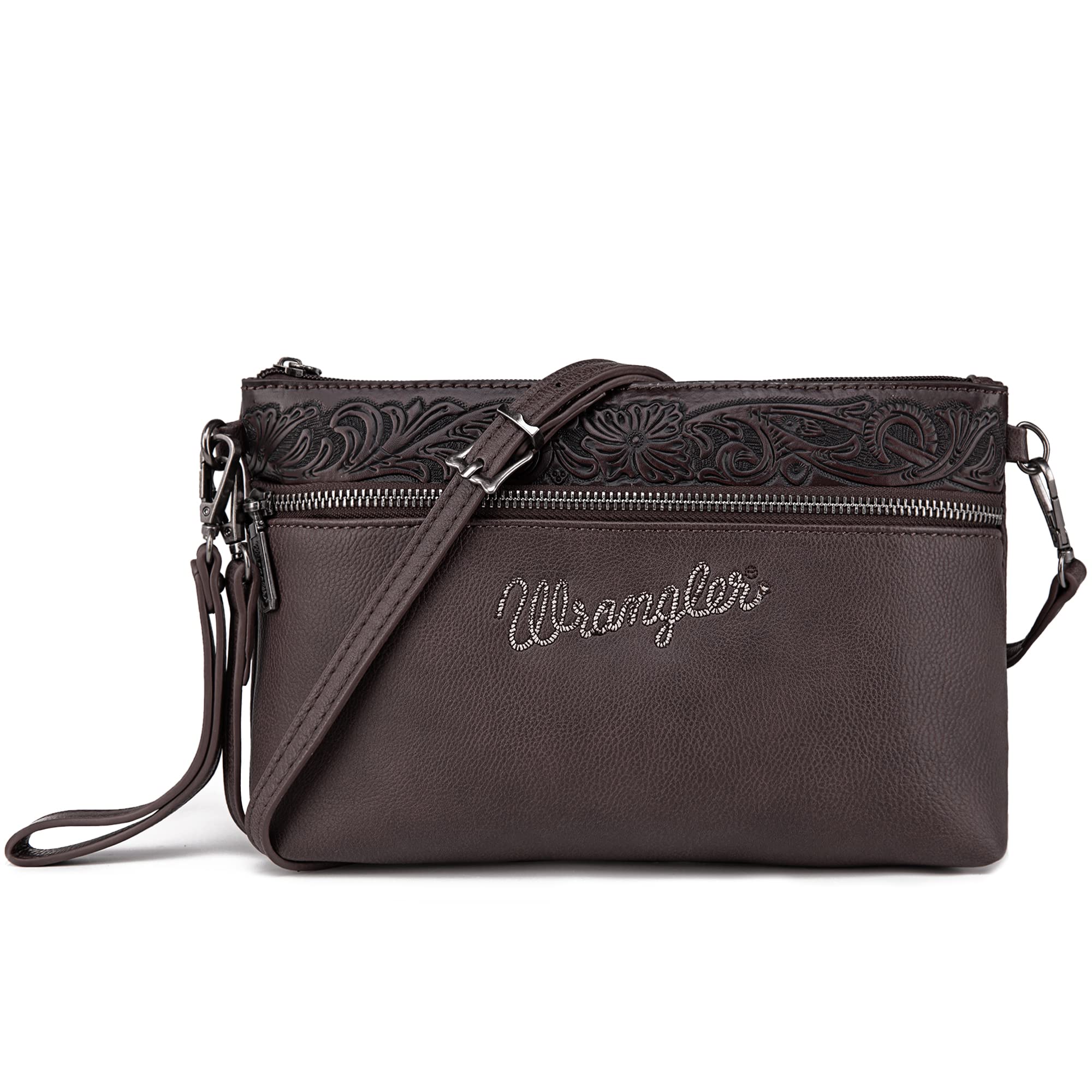 Wrangler Western - Bolsos cruzados de cuero vacuno para mujer