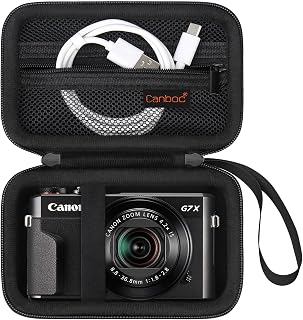 Canboc Camera Case for Canon PowerShot G7 X Mark III/ G7X Mark II, Black | For SX740/ SX730/ G7X3 Carrying Point and Shoot Camera Bag, Zipper Mesh Pocket fits USB Cable, Batteries