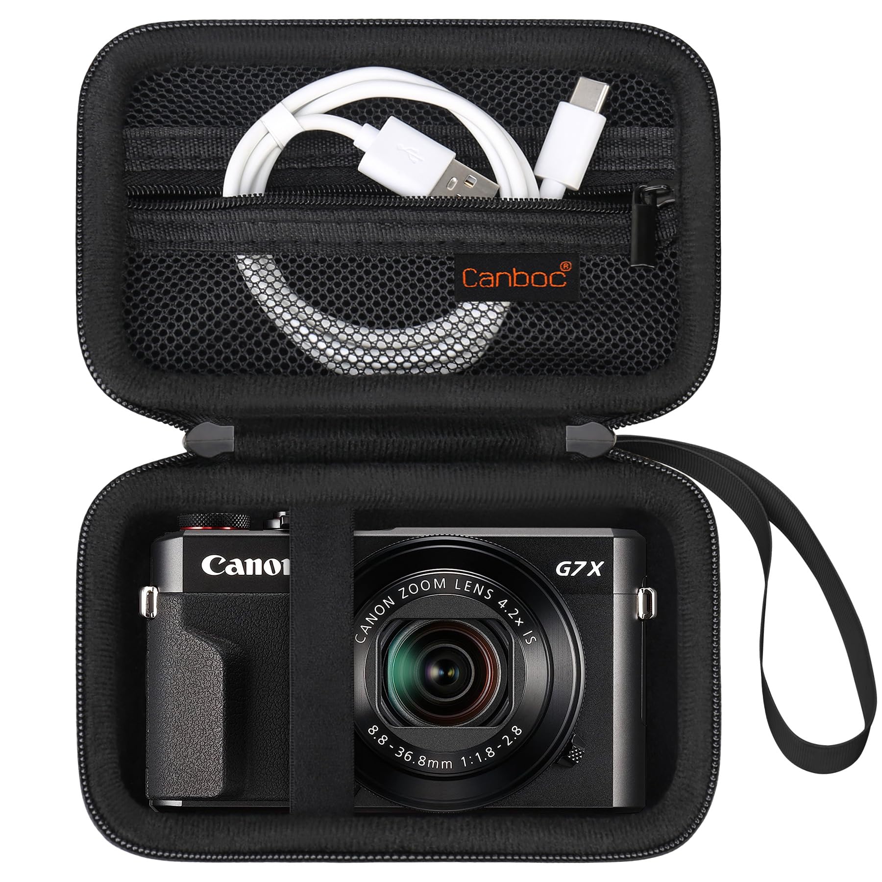 Canboc Camera Case for Canon PowerShot G7 X Mark III/ G7X Mark II, Black | For S