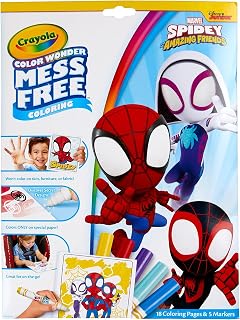 CRAYOLA Spiderman Color Wonder Coloring Set, 18 Mess Free Coloring Pages for Toddlers, Toddler Travel Activity, Spiderman Toys, Gifts for Kids