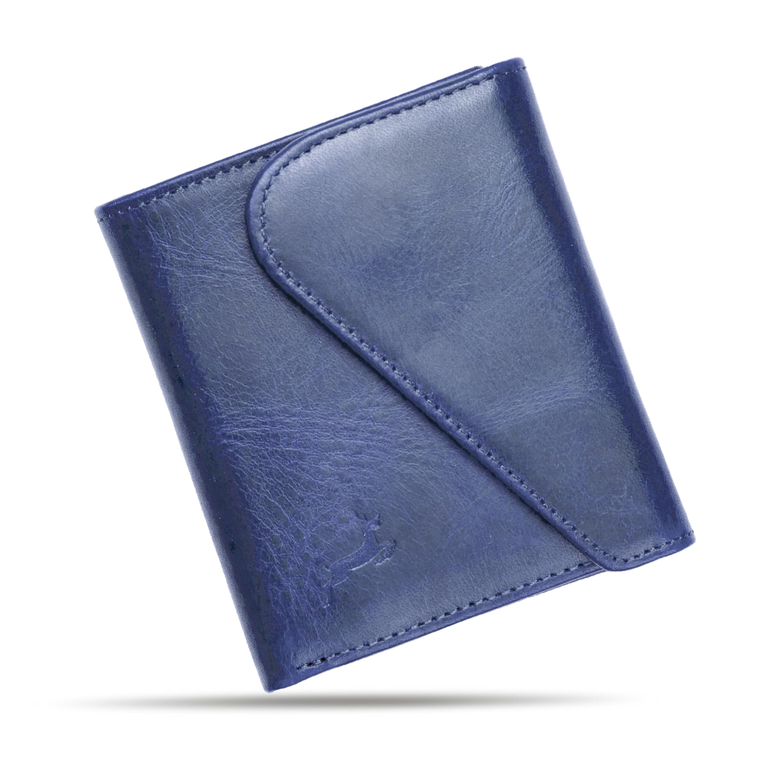 Full-Grain Leather Wallet for Men, Handcrafted Mens Bifold Wallet with RFID Bloc