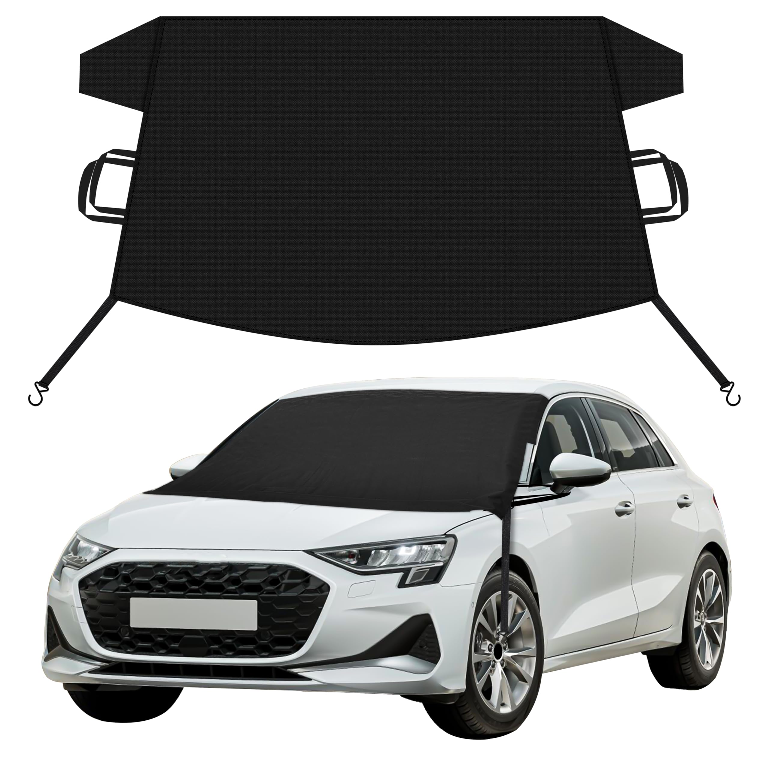 EcoNour Car Snow Cover Compatible for Audi A3 A4 A5 A6 | Windshield Cover for Ic