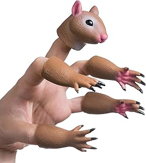 AQKILO Squirrel Finger Puppet Set, Funny Animal Toy for Stories and Gifts | Weird Stuff Gifts for Silly Moments, Funny Toys, Storytelling Fun, Creative Play, and Unique Surprises