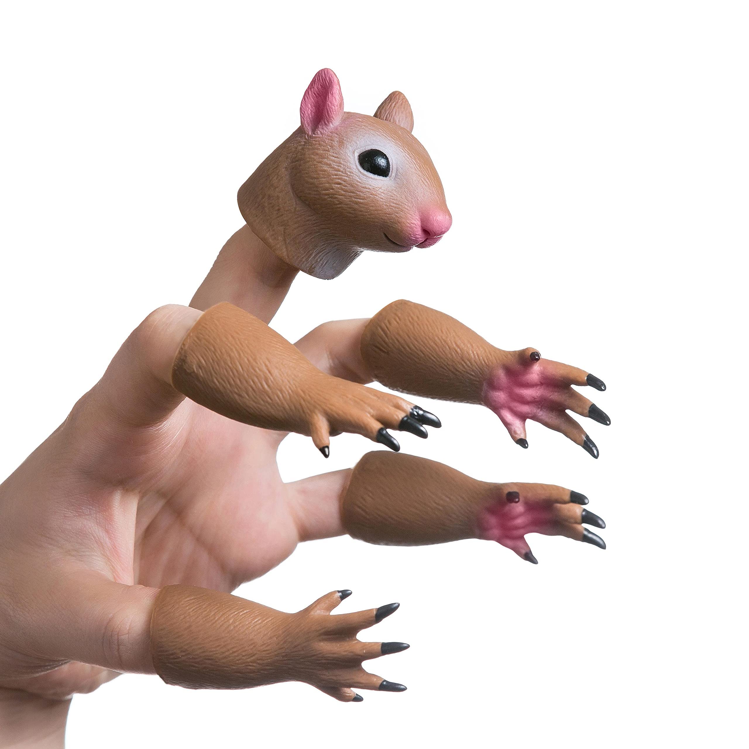 AQKILO Squirrel Finger Puppet Set, Funny Animal Toy for Stories and Gifts | Weir
