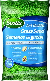Scotts Turf Builder Grass Seed All Purpose Mix, 5kg (1,230 sq Meters / 13,239 sq feet Coverage) | Sun & Shade Formula to overseed or to Grow a new Thick, Lawn