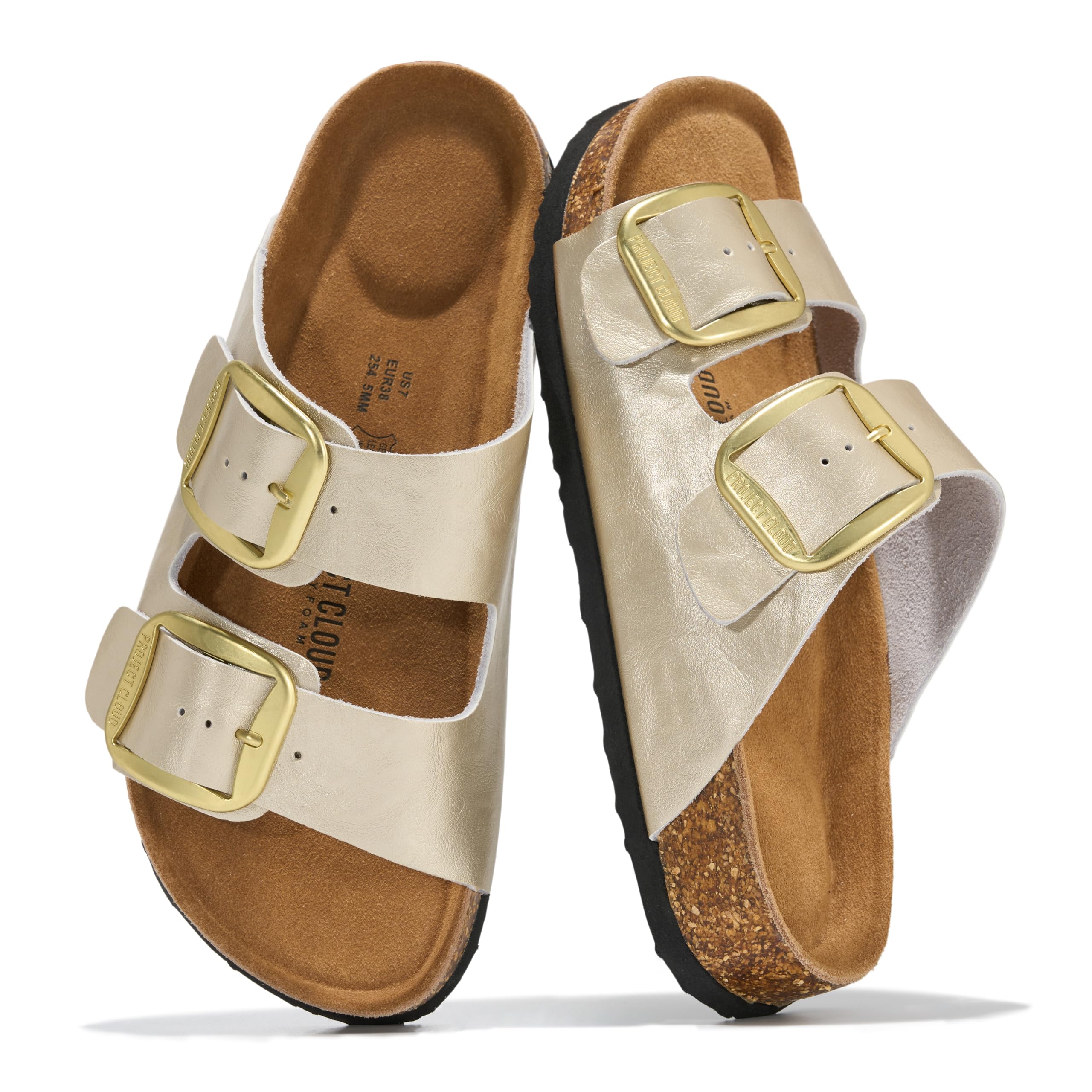 Project Cloud Flat Sandals Women Comfortable 100% Genuine Leather Memory Foam Be
