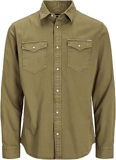 JACK & JONES JJESHERIDAN SHIRT L/S NOOS, Shirt, Men, Forest Night, L