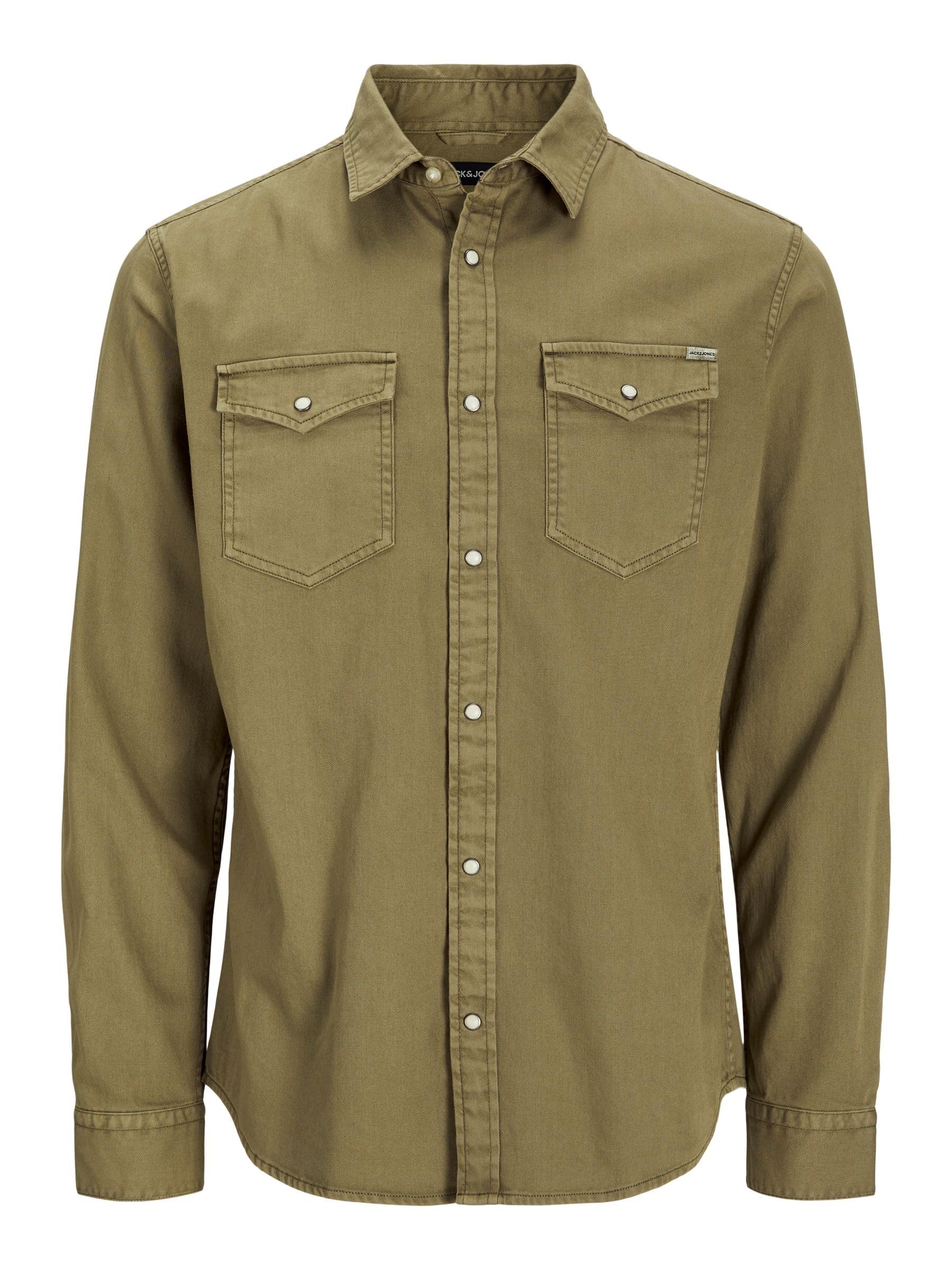 JACK & JONES JJESHERIDAN SHIRT L/S NOOS, Shirt, Men, Forest Night, L