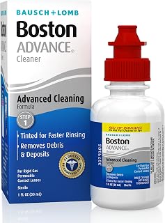 Boston Advance Contact Lens Solution RGP Hard Lens Cleaner 1 oz | Rigid gas permeable lens cleaner, removes deposits and debris, daily RGP contact lens care, 1 fl oz