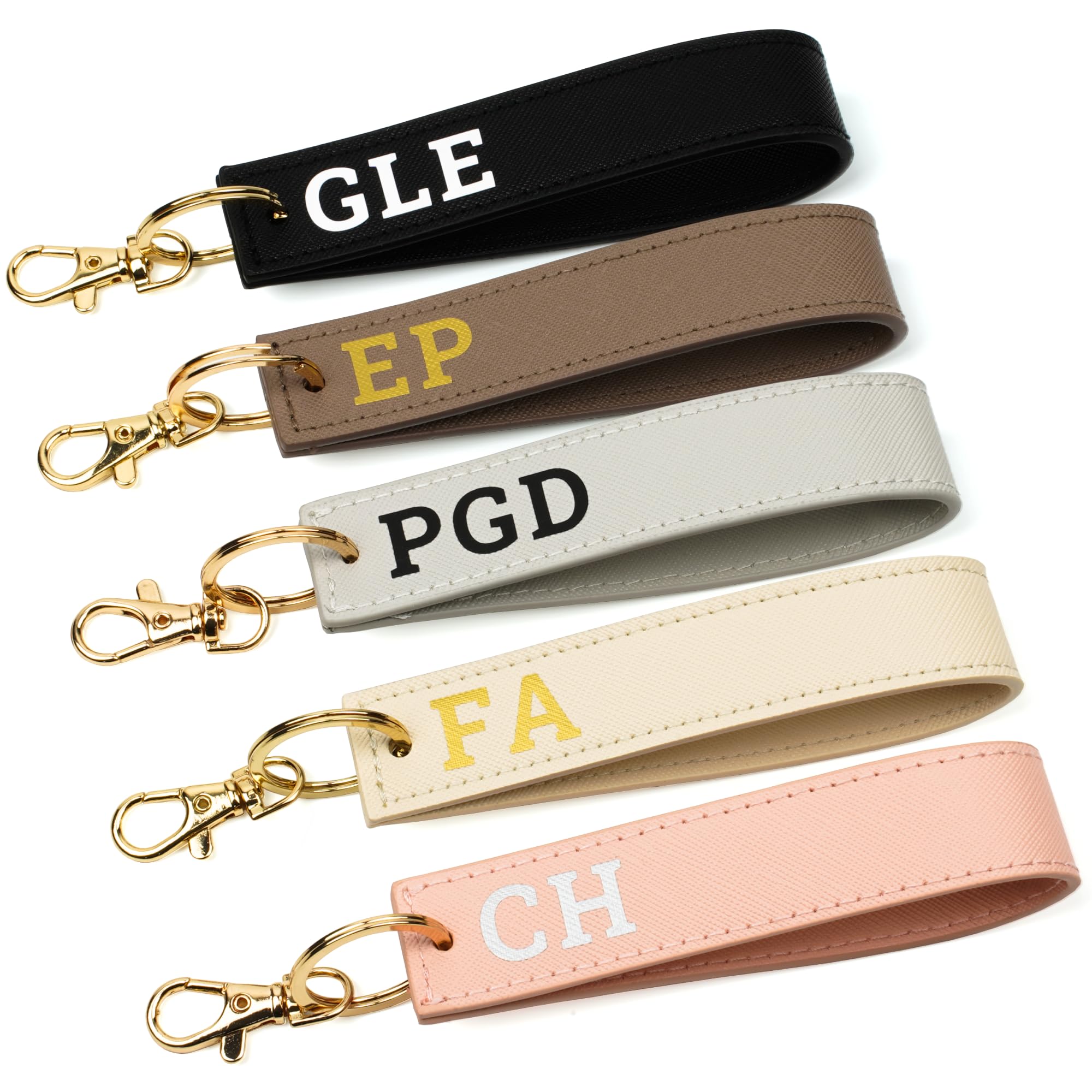 Personalised Initials Keyring, Monogram Loop Keychain, Personalised Gift, Saffia