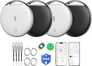 Air Tag for Android, Air Tags-4 Pack Work Compatible with Apple Find My | IP68 Waterproof, 100 dB Loud Alert, 230mAh Replaceable CR2032 Battery, Dual-System Smart Tag for Wallet, Luggage, Backpacks