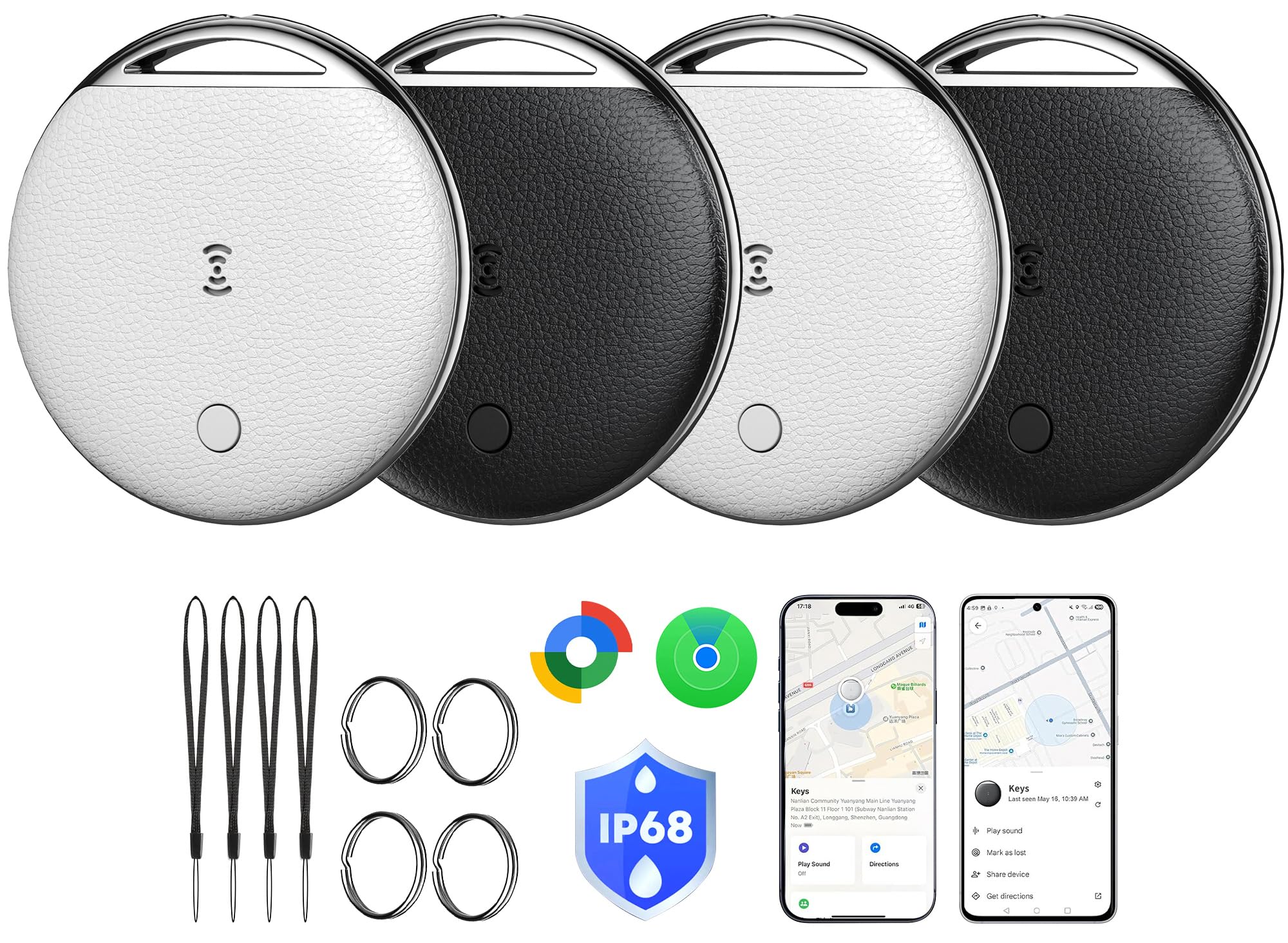 Air Tag for Android, Air Tags-4 Pack Work Compatible with Apple Find My | IP68 W