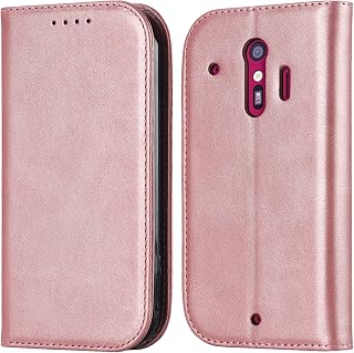 【Hamany】 らくらくスマートフォン me f-01l ケース 手帳型 らくらくスマホケース f42a カード収納 -ファッションローズゴールド