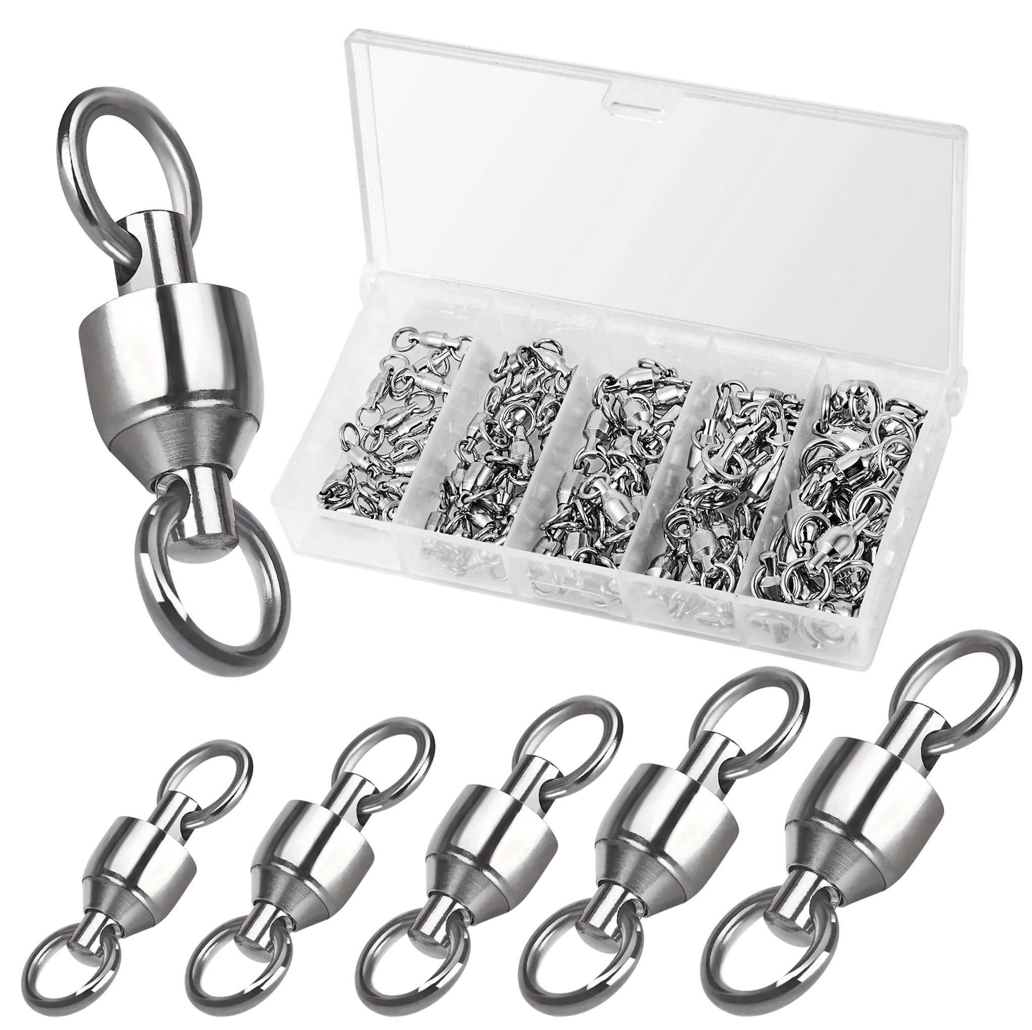 200/300 Pcs Barrel Fishing Swivels 4# 6# 8# 10# 12# 14# Rolling Fishing Connecto