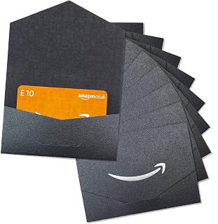 Amazon.co.uk £10 Gift Cards - In a Mini Envelope (Black & Silver) - Pack of 10