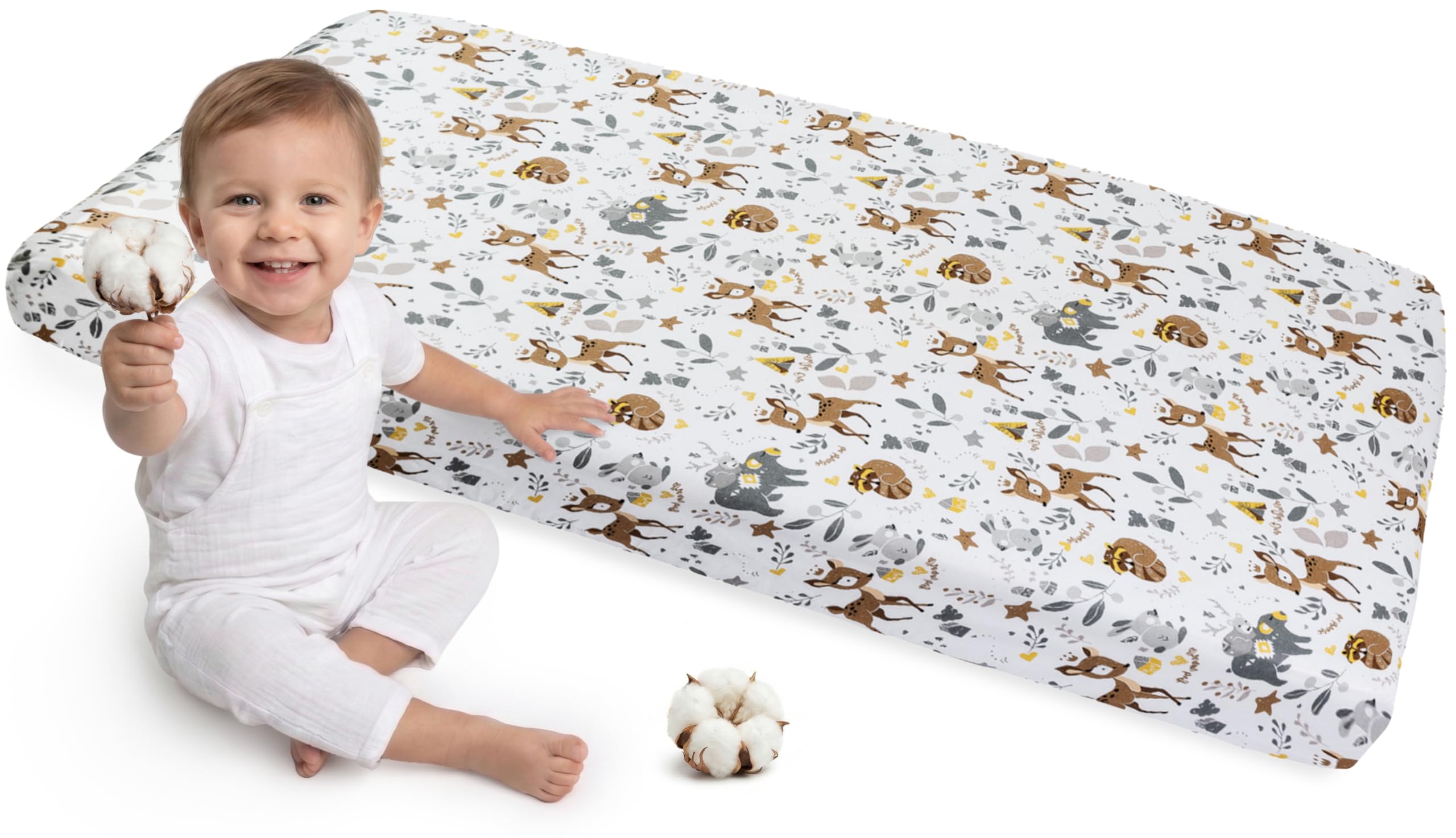Medi Partners Fitted Sheet 60 x 120 cm Baby Mattress – 100% Cotton Fitted Bed Sh