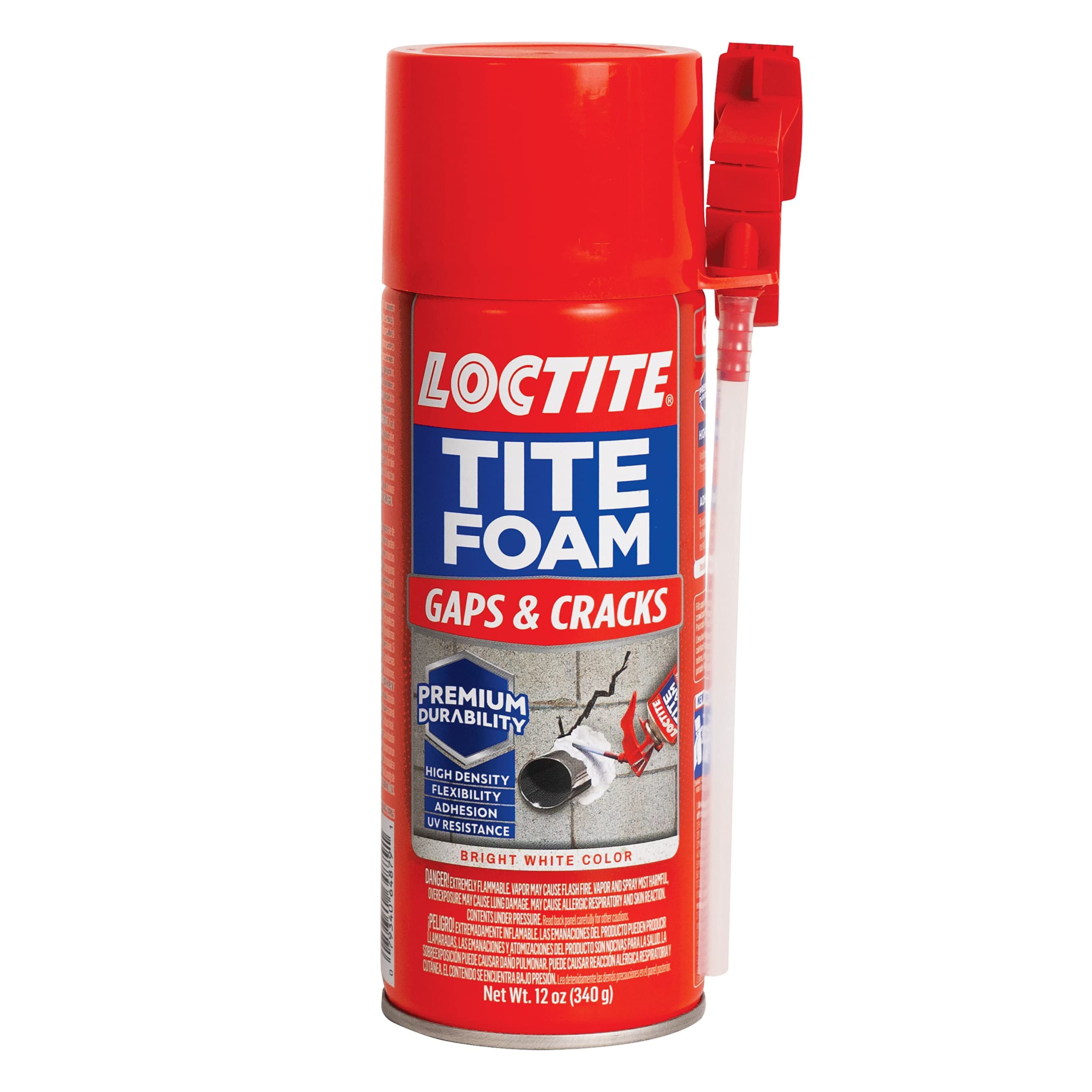 Loctite Tite Foam Gaps & Cracks Spray Foam Sealant, White, 12 oz, 1 Pack | Expan