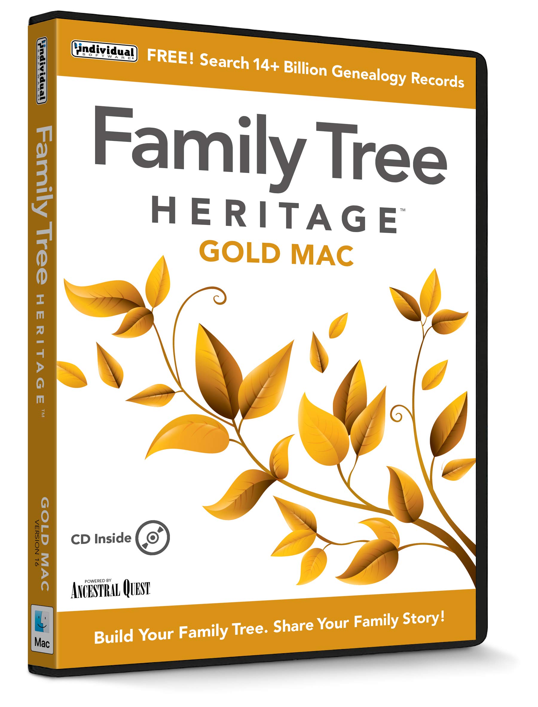 Family Tree Heritage Gold 16 - Mac - Genealogy Software - Includes Free Searches