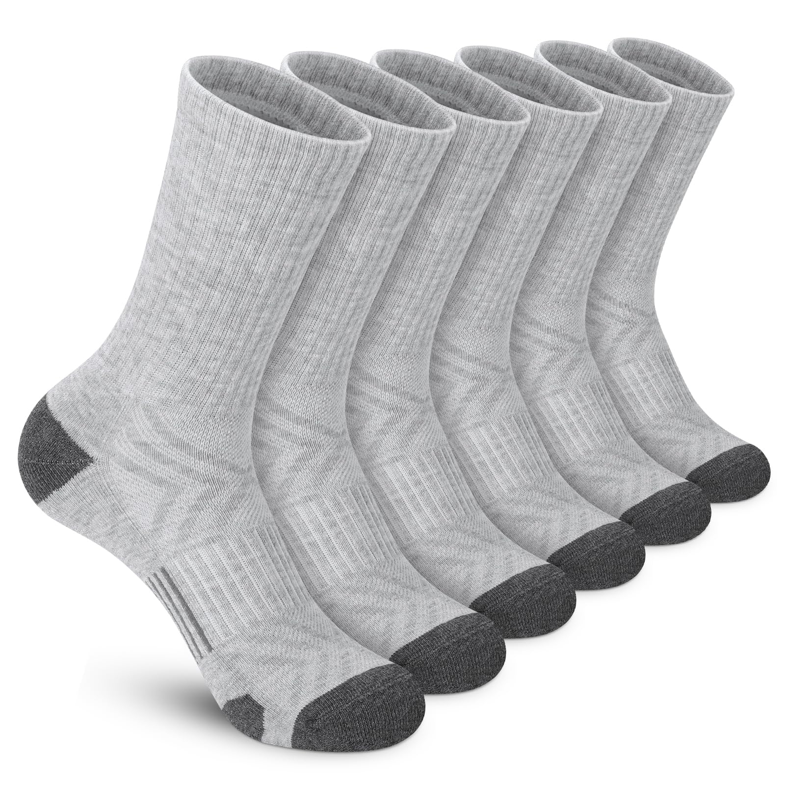 Felicigeely Athletic Crew Socks Cushioned Breathable for Men & Women 6 Pack