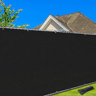 NEXCOVER Privacy Fence – 4' x 50' Heavy Duty Privacy Screen with Bindings & Brass Grommets, Commercial & Residential Fence Privacy Screen for Garden Yard Windscreen Wall Backyard. Black