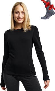 100% Merino Shirt Women's Long Sleeve – Merino Underwear Women + Wool Socks