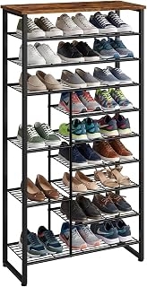 Relaxdays Industrial Shoe Rack 10 Tier Black/Brown